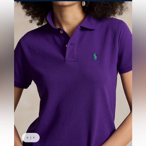 Polo Ralph Lauren Cotton Mesh Polo Dress chalet purple green logo medium NWT - Picture 4 of 4